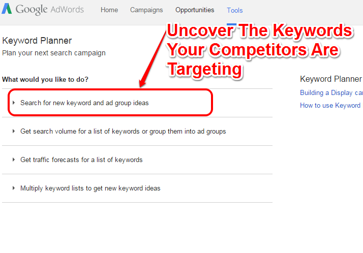 Keywords your Competitors Target