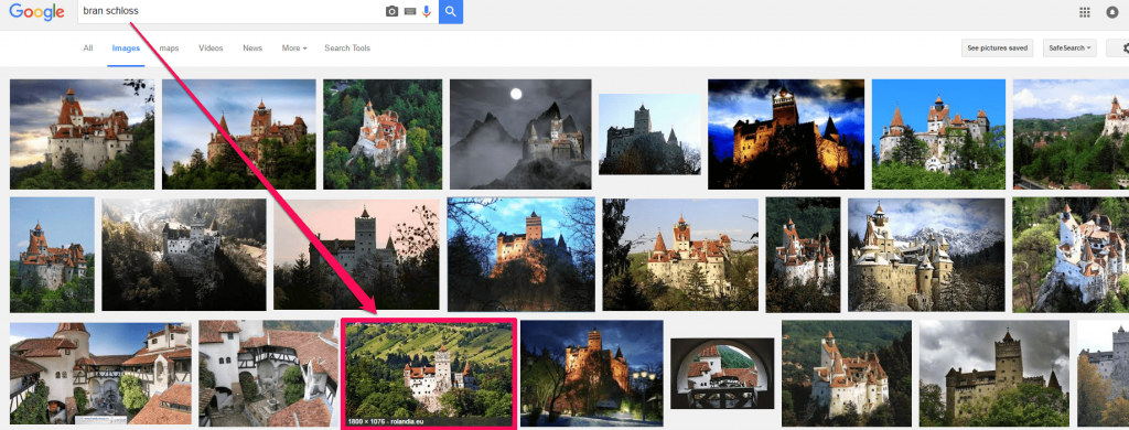 Image search on Google