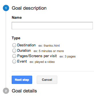 Google Analytics goals