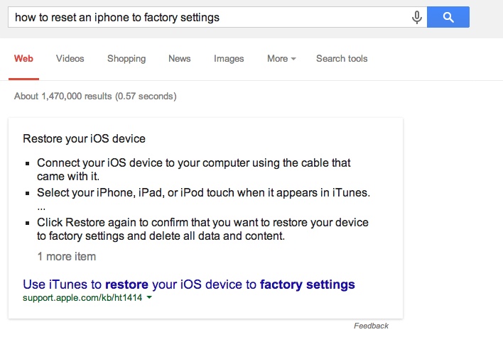 How to Reset an Iphone Google Answer