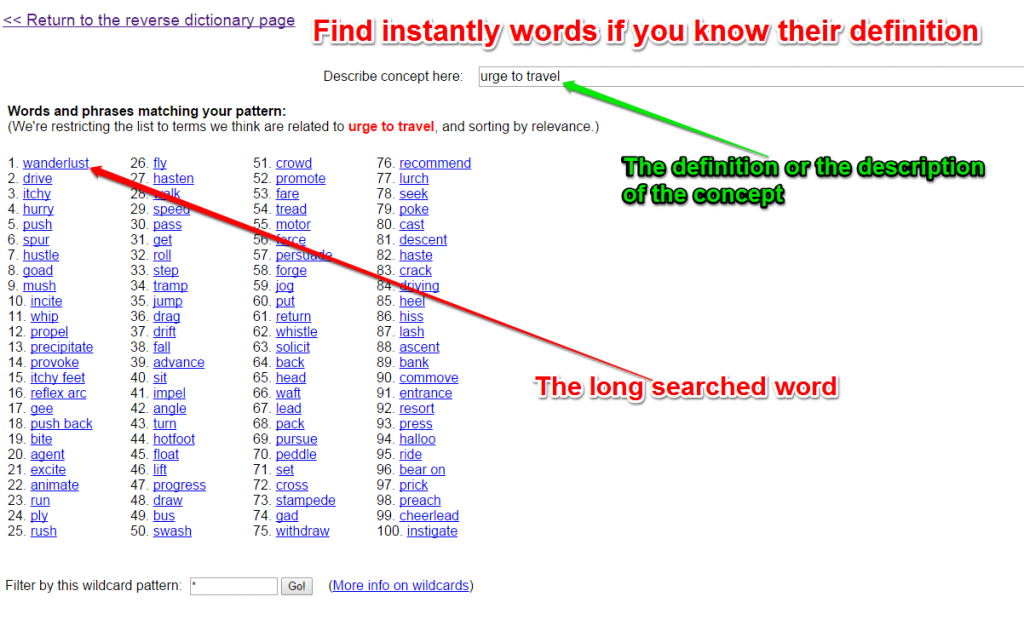 Reverse Dictionary to Find Words Reverse Dictionary to Find Words