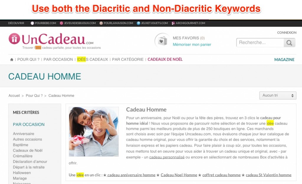 Both Diacritic and Non Diacritic Keywords Both Diacritic and Non Diacritic Keywords