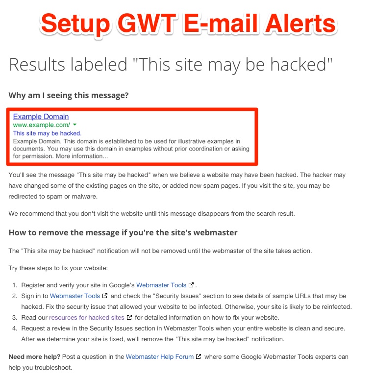 Setup GWT Email Alerts Setup GWT Email Alerts