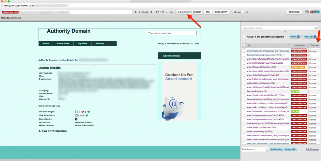 CognitiveSEO Link Navigator - Manual Penalty Recovery CognitiveSEO Link Navigator - Manual Penalty Recovery