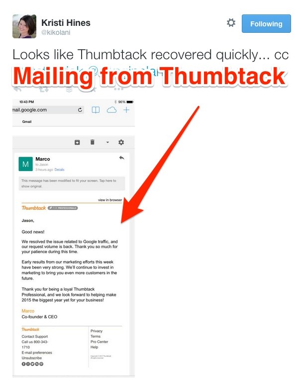 Thumbtack Mailing Thumbtack Mailing