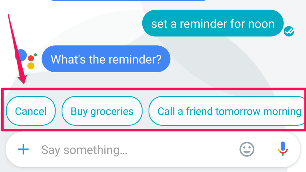 Google Assistant suggestions 