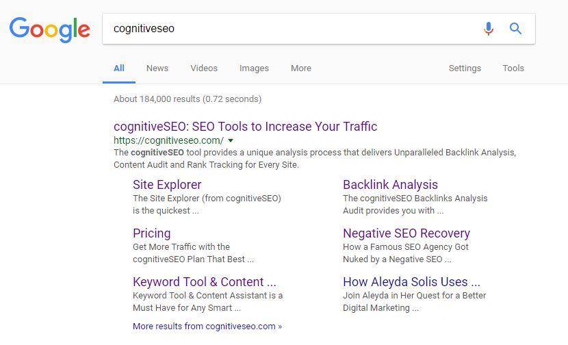 google sitelinks seo