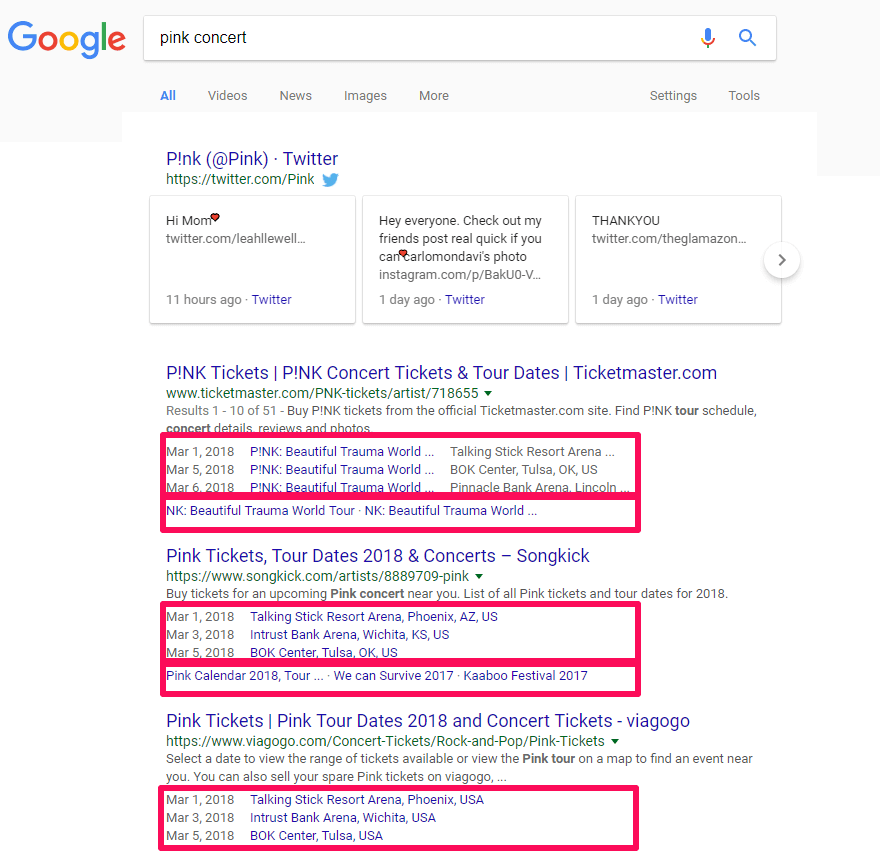 Rich snippets example