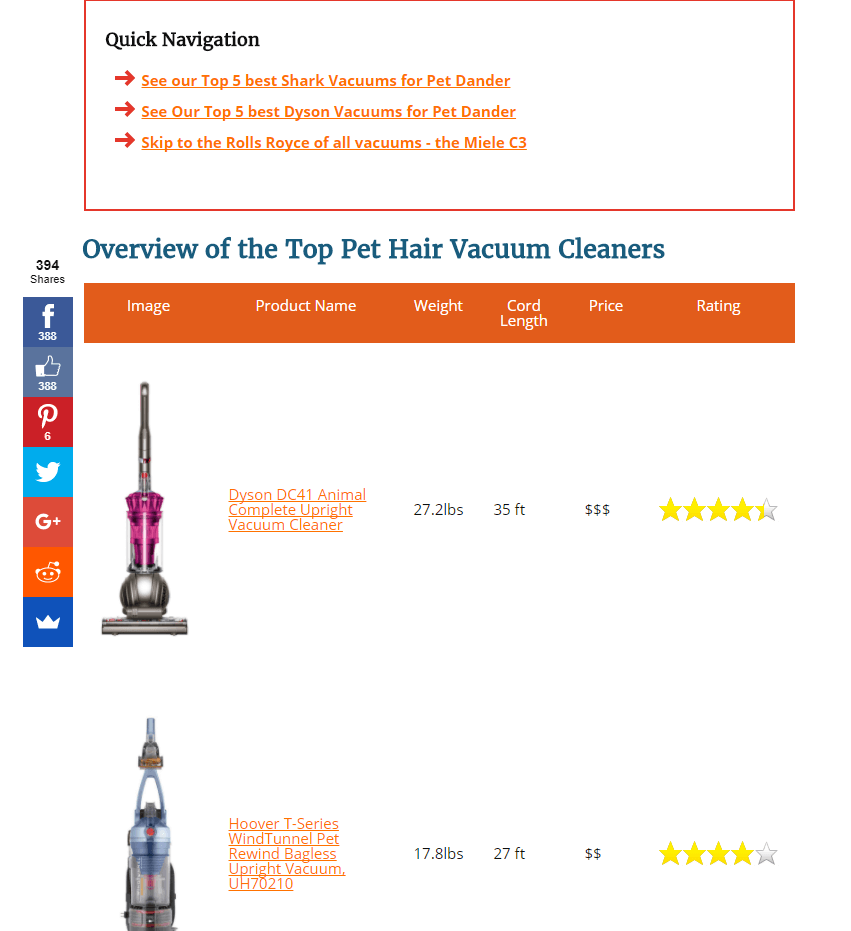Vacuum reviews - bad example