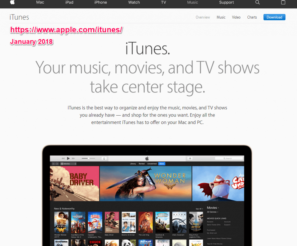 Apple itunes january 2018