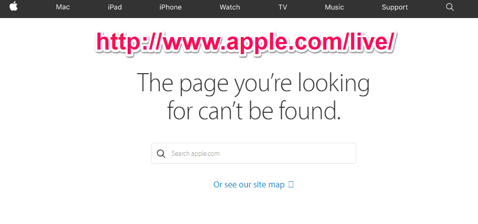 Apple live page