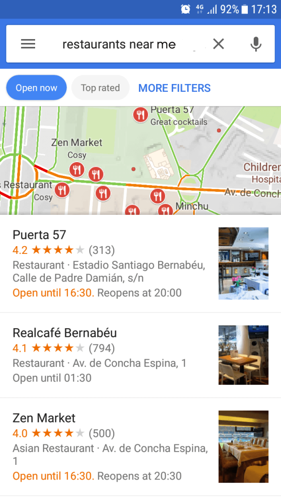restaurants near me by location