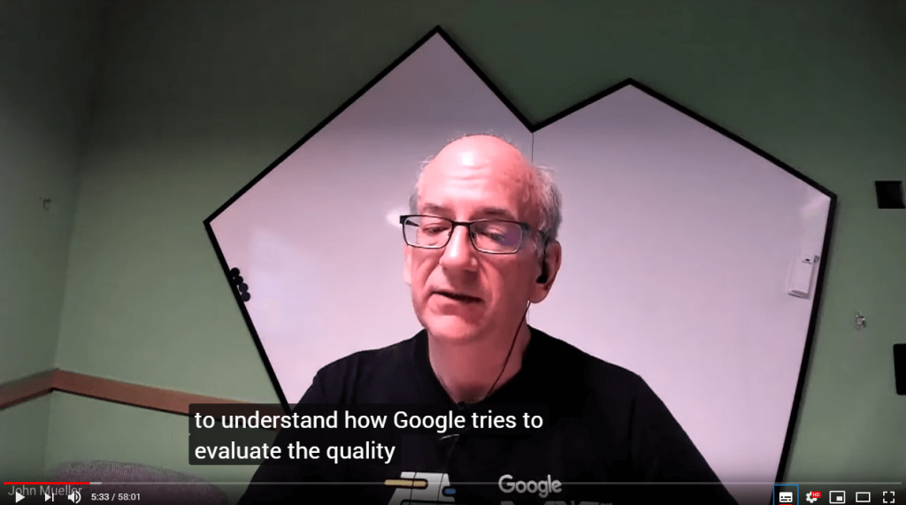 John Mueller talks about quality content