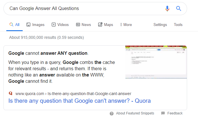 can google answers all questions