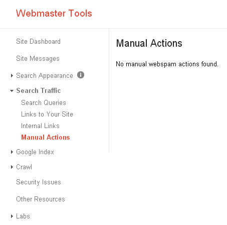 webmaster tools manual actions